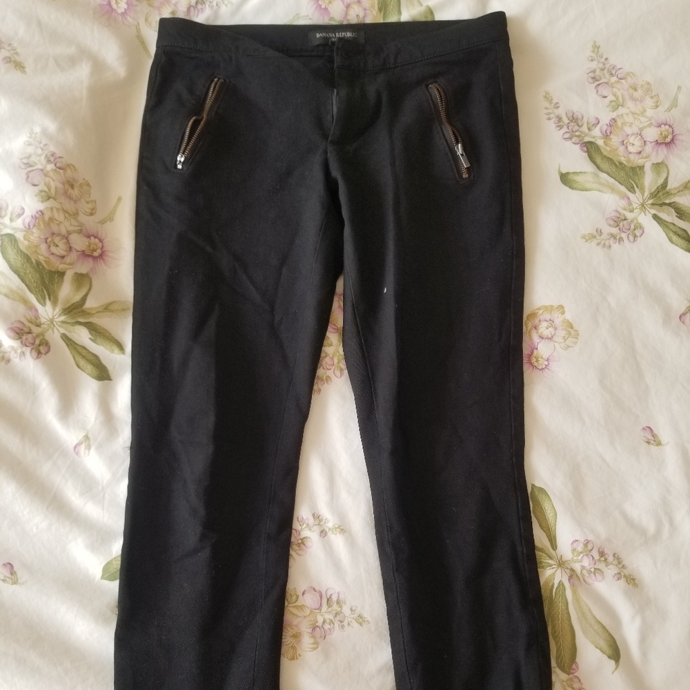 Banana Republic Petite Sloan Ankle Zip Black Pants